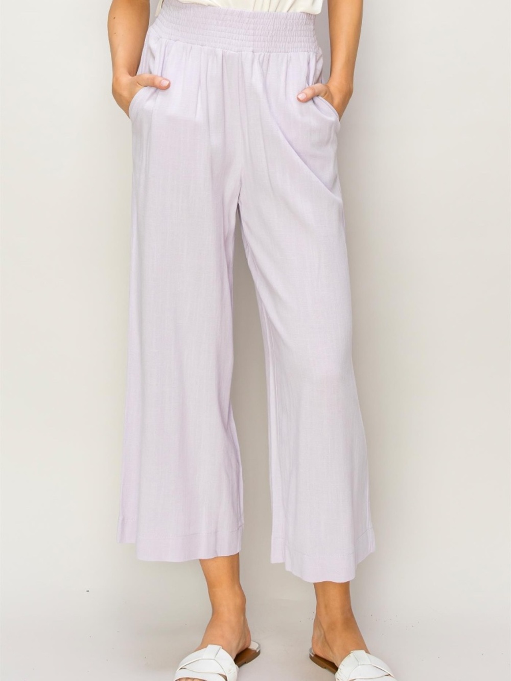 281 - Linen Wide Leg Pants in Lavender